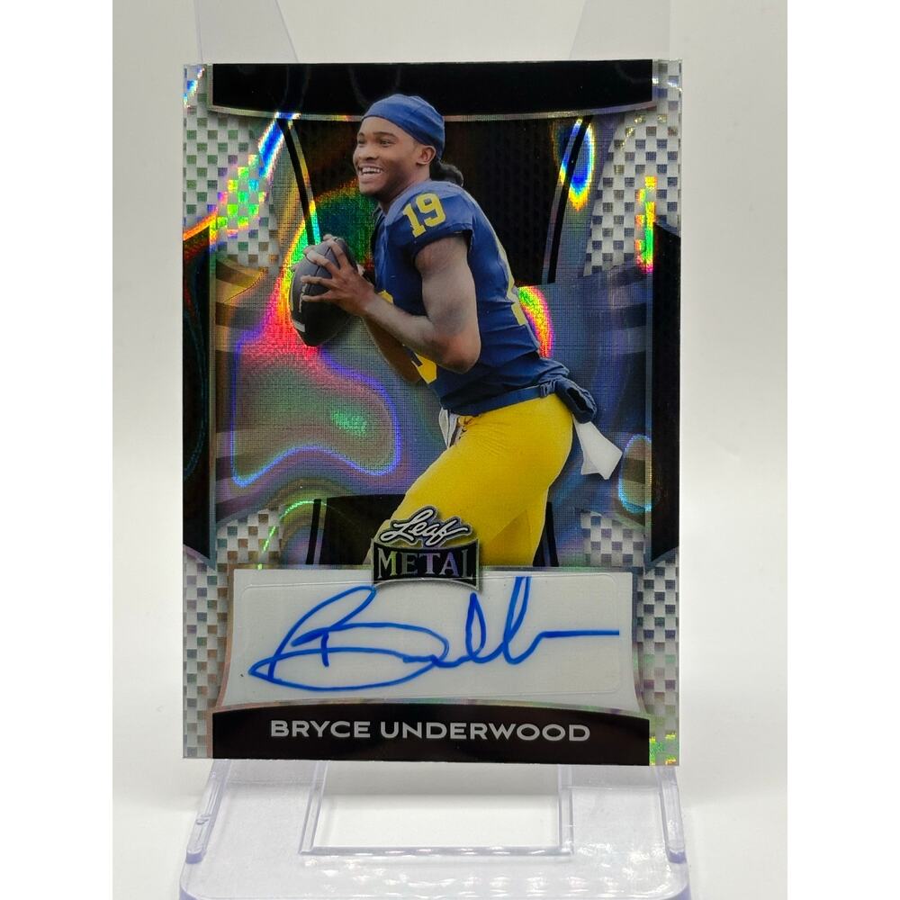 2025 Leaf Metal Football Bryce Underwood Silver Lava Auto 4/15 SP Michigan QB
